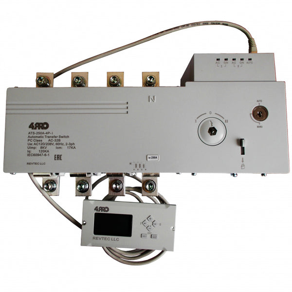 4PRO ATS-250A-4P-iRC Automatic Transfer Changeover Switch, 250A, 120/208V, 50Hz, 60Hz
