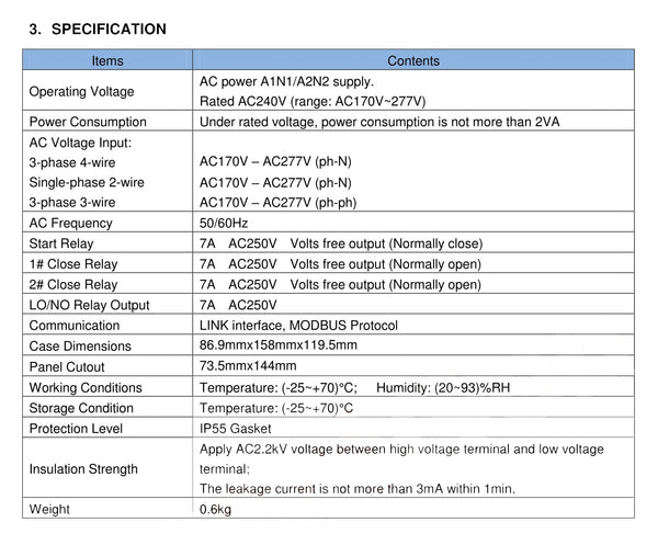SMARTGEN HAT160 Dual Power ATS Controller