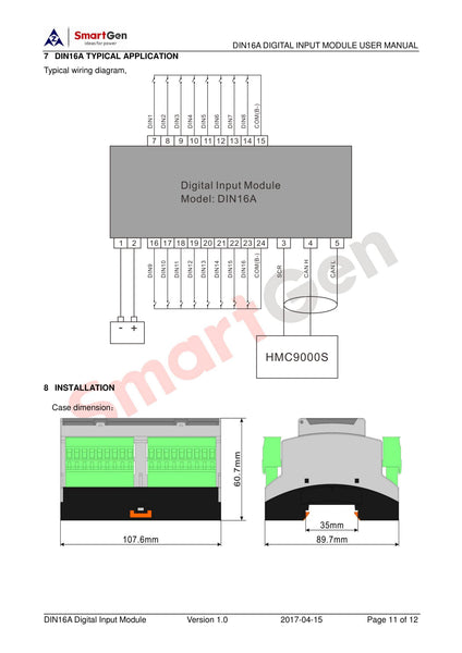 SmartGen DIN16A Digital Input Module