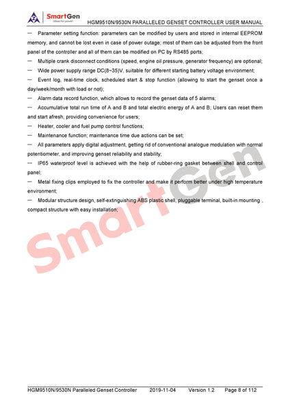 SmartGen HGM9510N Paralleled Controller