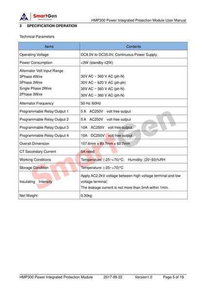 SmartGen HMP300 Power Integrated Protection Module
