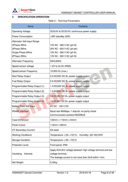 SmartGen HGM4020T Communication Base Station Controller