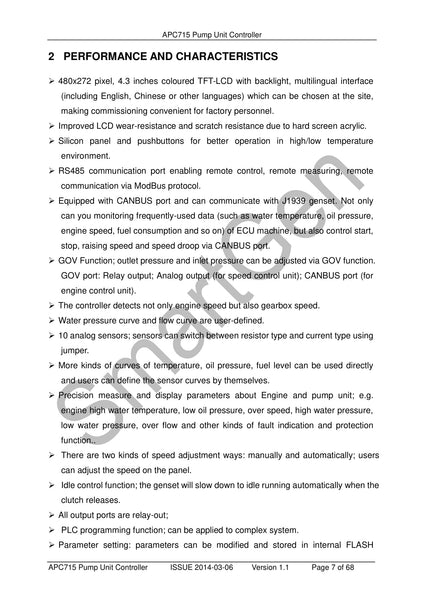 SmartGen APC715 Diesel Pump Controller