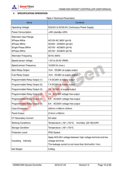 SmartGen HGM8110CAN Low Temperature Controller Genset Controller