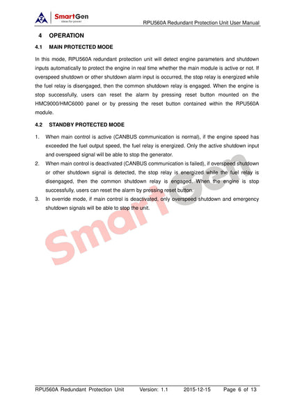 SmartGen RPU560A Redundant Protection Module