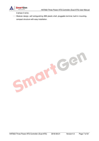 SmartGen HAT832 Three Power ATS controller