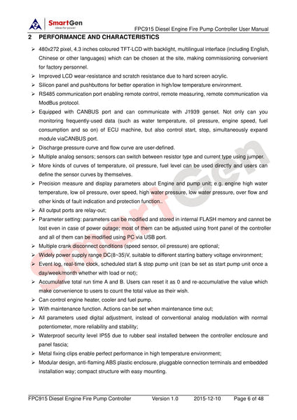 SmartGen FPC915 Diesel Driven Fire Pump Controller