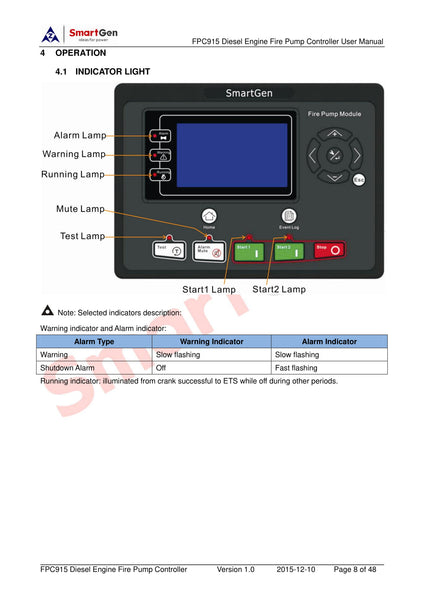 SmartGen FPC915 Diesel Driven Fire Pump Controller