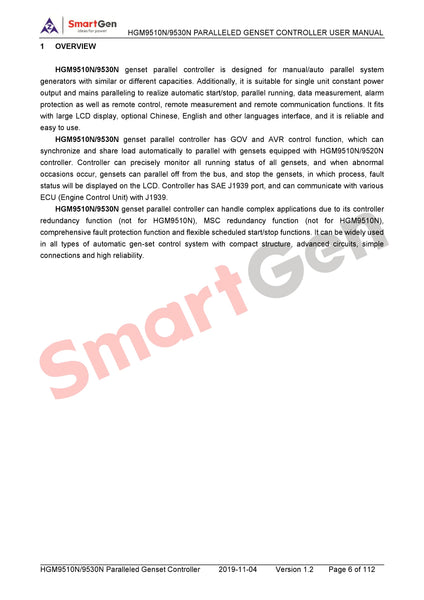SmartGen HGM9510N Paralleled Controller