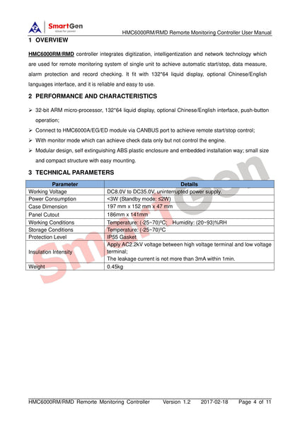 SmartGen HMC6000RM Remote Control Module