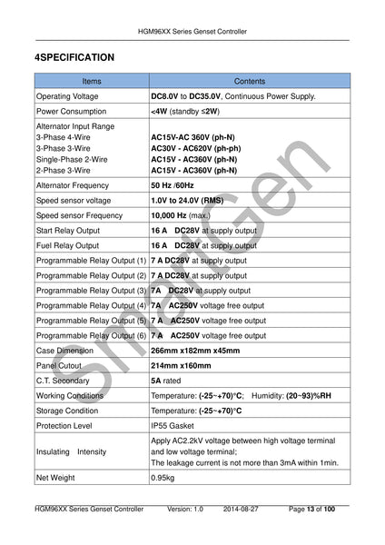 SmartGen HGM9610 Single Unit Self-start Genset Controller