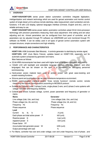 SmartGen HGM7120N AMF Genset Controller