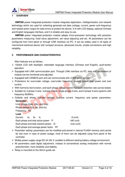 SmartGen HMP300 Power Integrated Protection Module