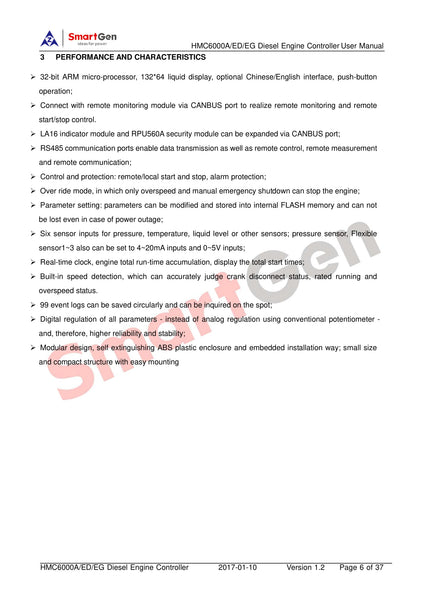 SmartGen HMC6000A Marine Genset Controller