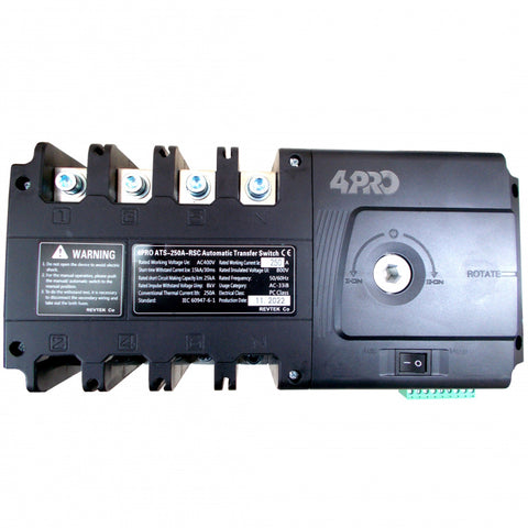 4PRO ATS-250A-RSC-4P Automatic Changeover Transfer Switch