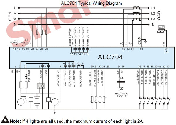 SmartGen ALC704 light tower Controller