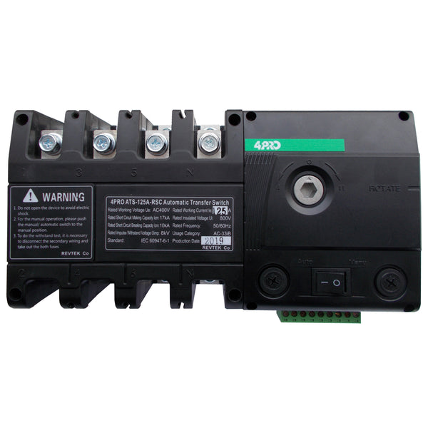 4PRO ATS-125A-4P-RSC Automatic Changeover Transfer Switch