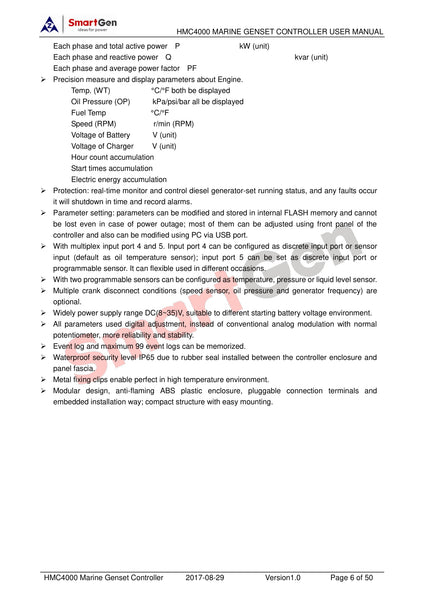 SmartGen HMC4000CAN Marine Genset Controller