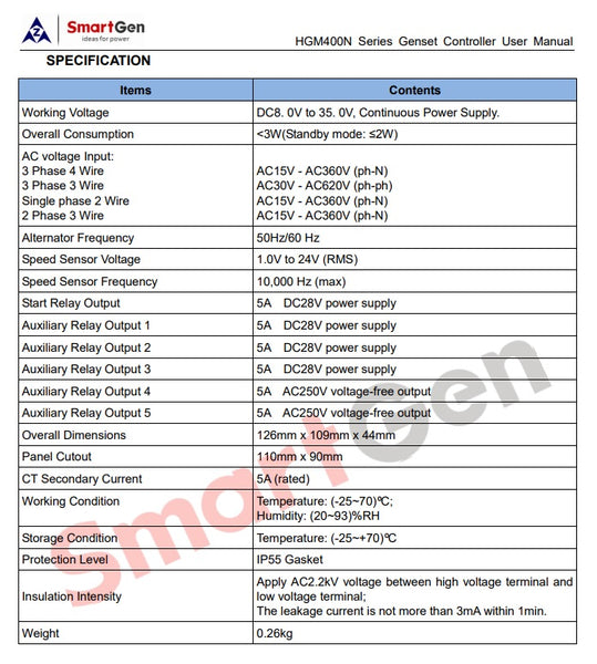 SMARTGEN HGM420N AMF Genset Controller