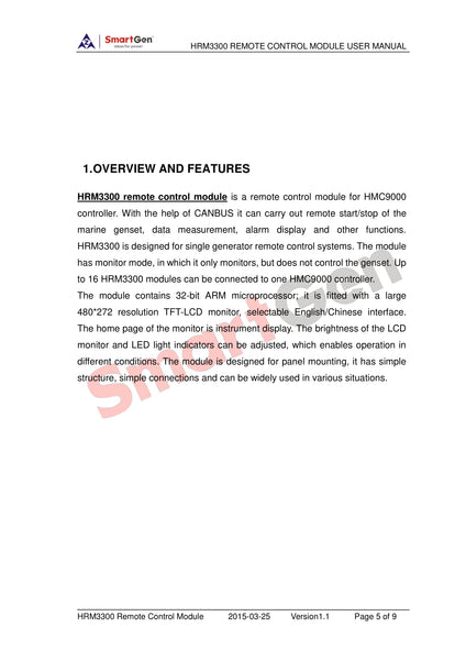 SmartGen HRM3300 Remote Control Module