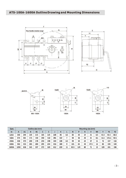 4PRO ATS-630A-4P-i Automatic Transfer Changeover Switch, 630A, 120/208V, 60Hz