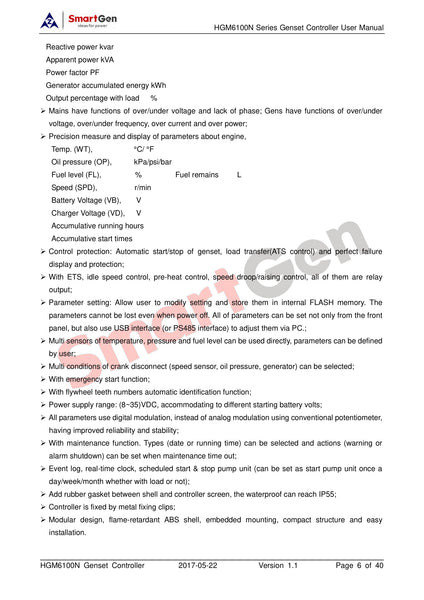 SmartGen HGM6120N AMF Genset Controller