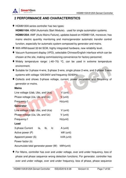 SmartGen HGM8120A Low Temperature Controller Genset Controller