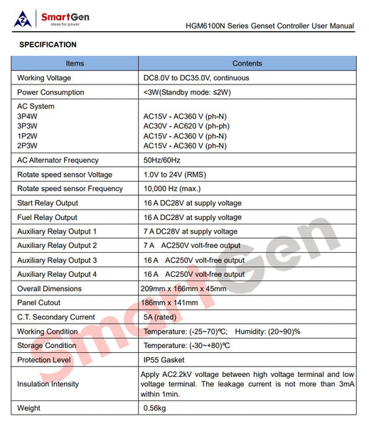 SmartGen HGM6120N AMF Genset Controller