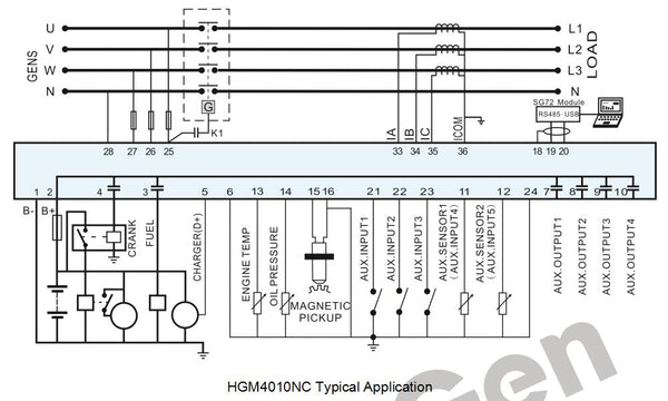 SmartGen HGM4010NC Single Unit Self-start Genset Controller
