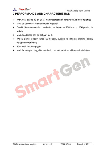SmartGen AIN24 Analog Input Module