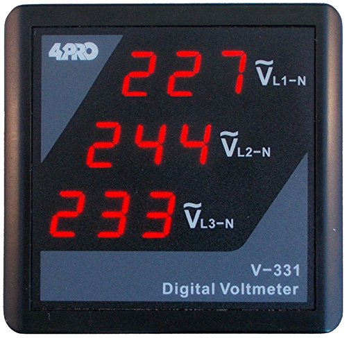 4PRO V-331 Digital Voltmeter, 3 Phase, 90-275VAC 50/60Hz – AUTO POWER  SWITCHING