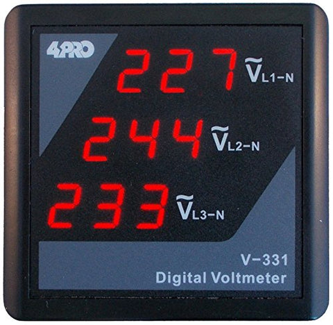 4PRO V-331 Digital Voltmeter, 3 Phase, 90-275VAC 50/60Hz