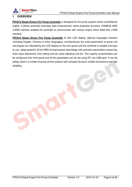 SmartGen FPC915 Diesel Driven Fire Pump Controller