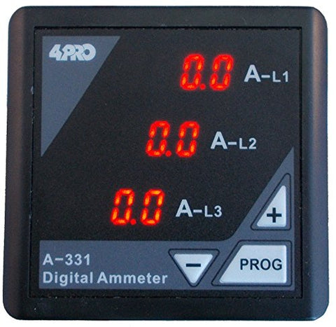 4PRO A-331 Digital Ammeter, 3 Phase, 90-275VAC 50/60Hz