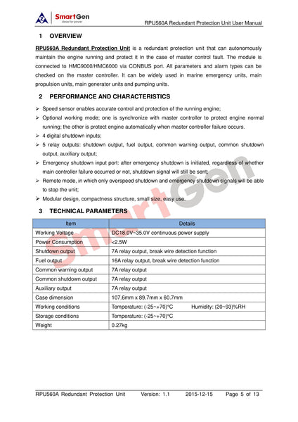 SmartGen RPU560A Redundant Protection Module