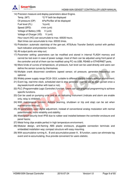 SmartGen HGM8110V Low Temperature Controller Genset Controller