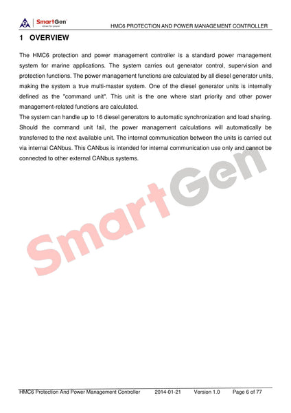 SmartGen HMC6 Power Management Controller