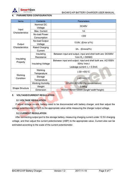 Cargador de batería SmartGen BAC4812-KP