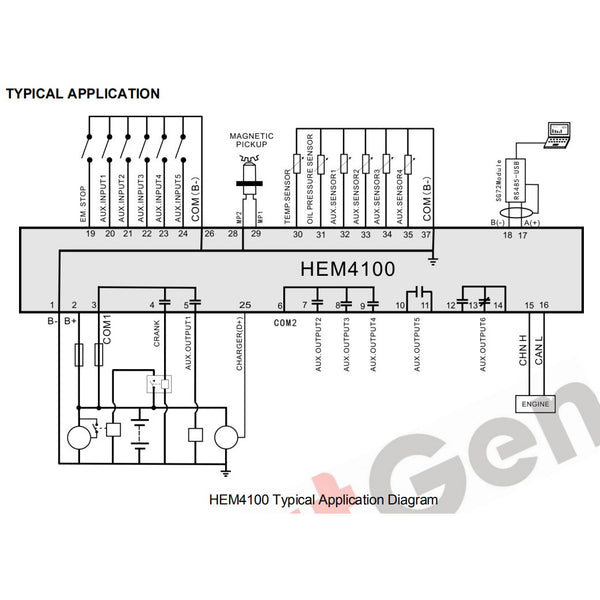 SmartGen HEM4100 Relay Speed Regulation Output Engine Controller