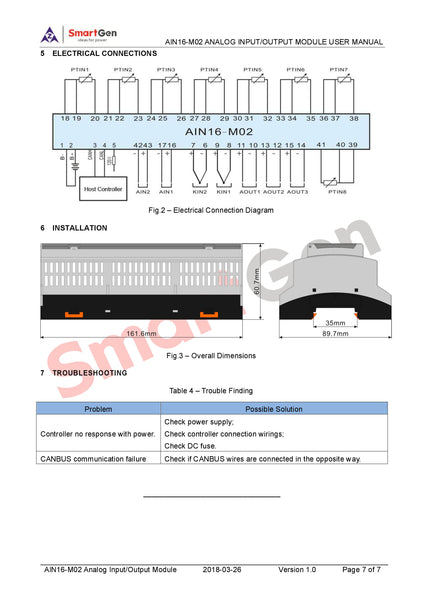 SmartGen AIN16-M02 Analog Input Module