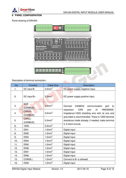 SmartGen DIN16A Digital Input Module