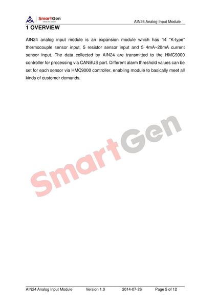 SmartGen AIN24 Analog Input Module